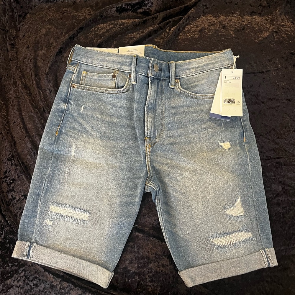 Distressed Denim Shorts